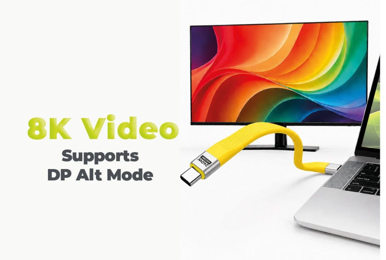Mobile Origin CB17 240W 40Gbps 8K USB-C Keychain Cable Yellow