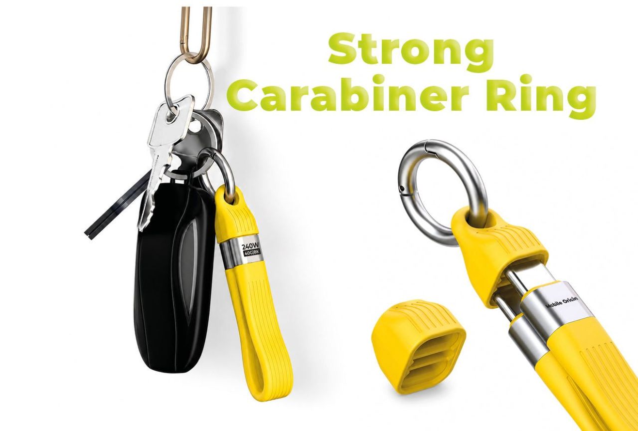Mobile Origin CB17 240W 40Gbps 8K USB-C Keychain Cable Yellow