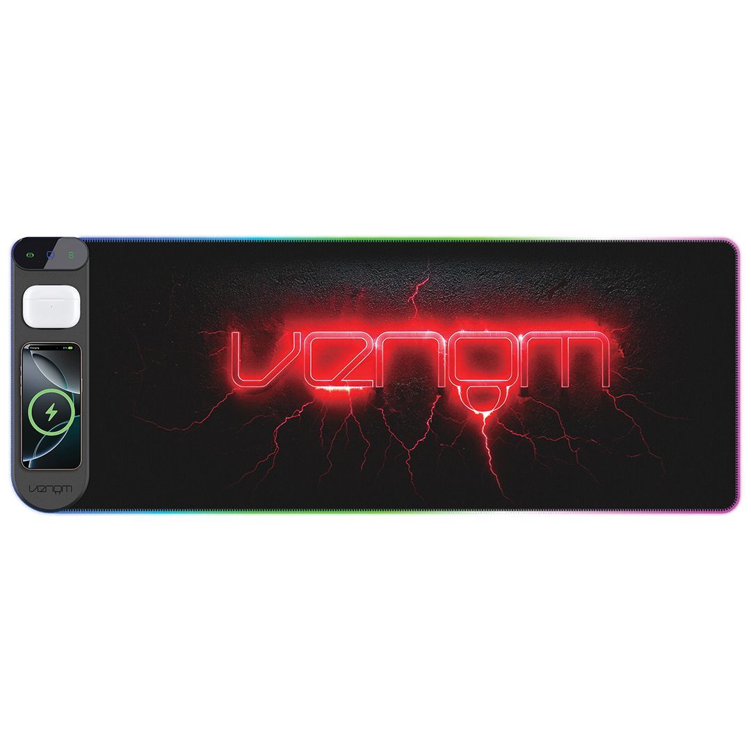 Venom Pro Charger LED Gaming Surface Egérpad Black Venom Pro Charger LED Gaming Surface Egérpad Black