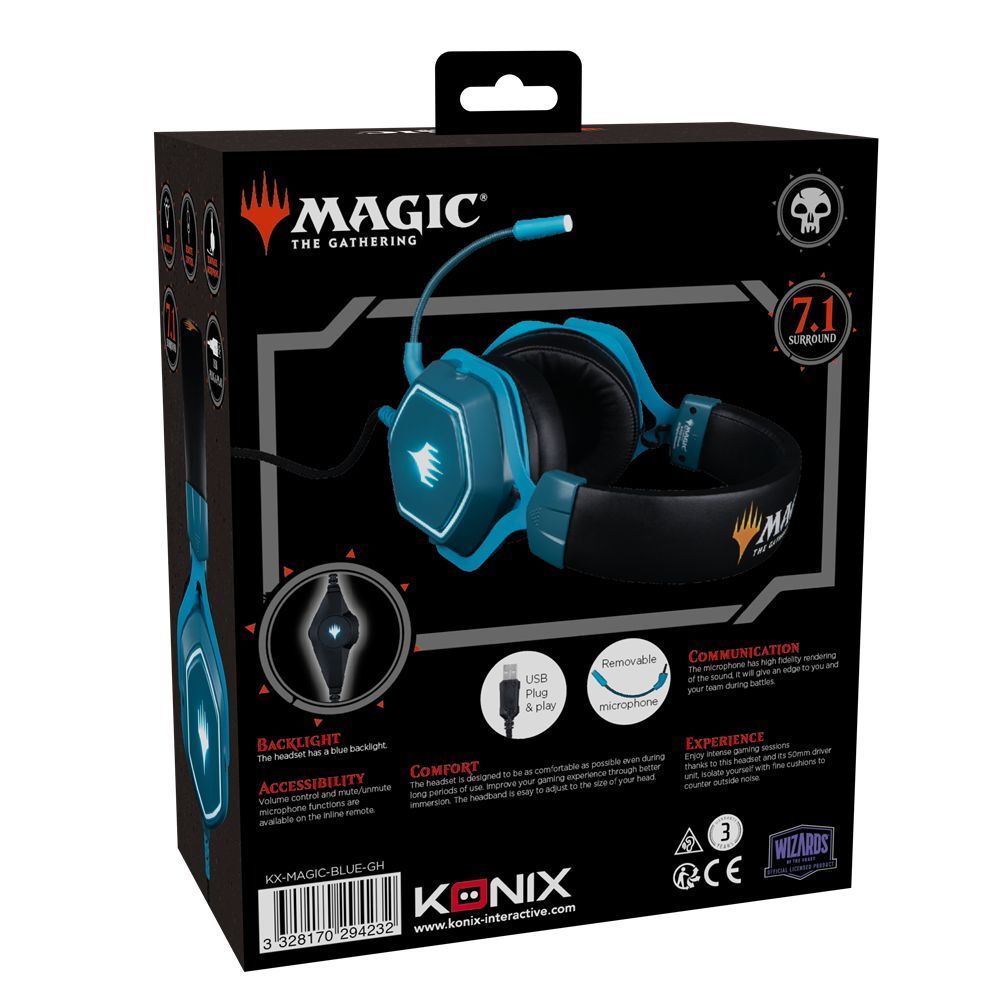 KONIX Magic The Gathering Gaming headset Black/Blue KONIX Magic The Gathering Gaming headset Black/Blue