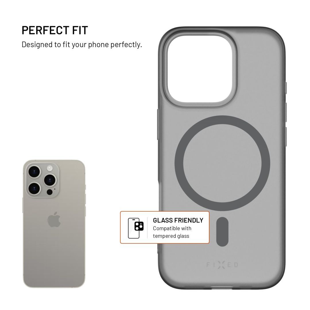 FIXED MagStory TPU géltok MagSafe támogatással Apple iPhone 17 Pro készülékhez, füstszínű