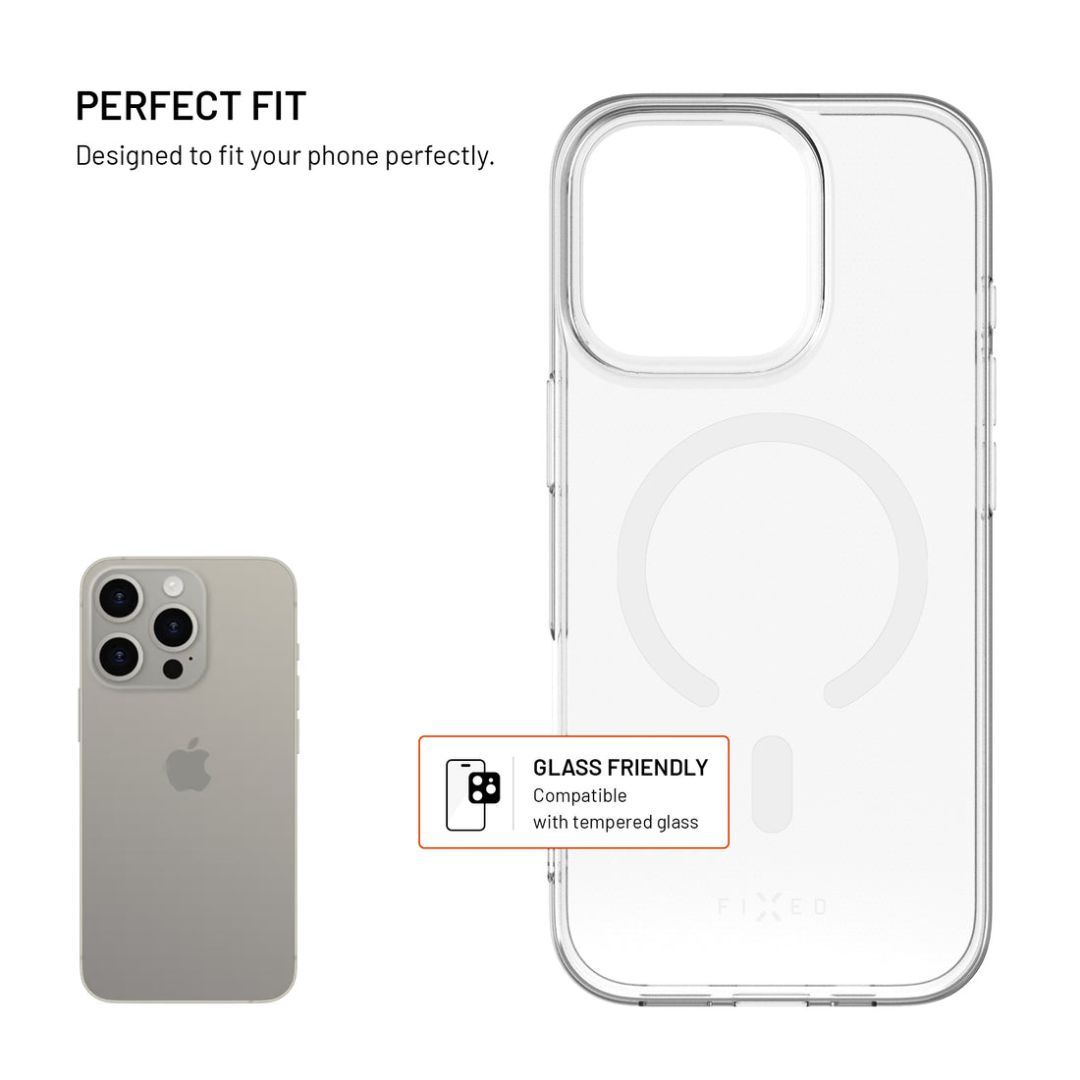 FIXED MagStory AntiUV TPU géltok MagSafe támogatással Apple iPhone 17 készülékhez, átlátszó