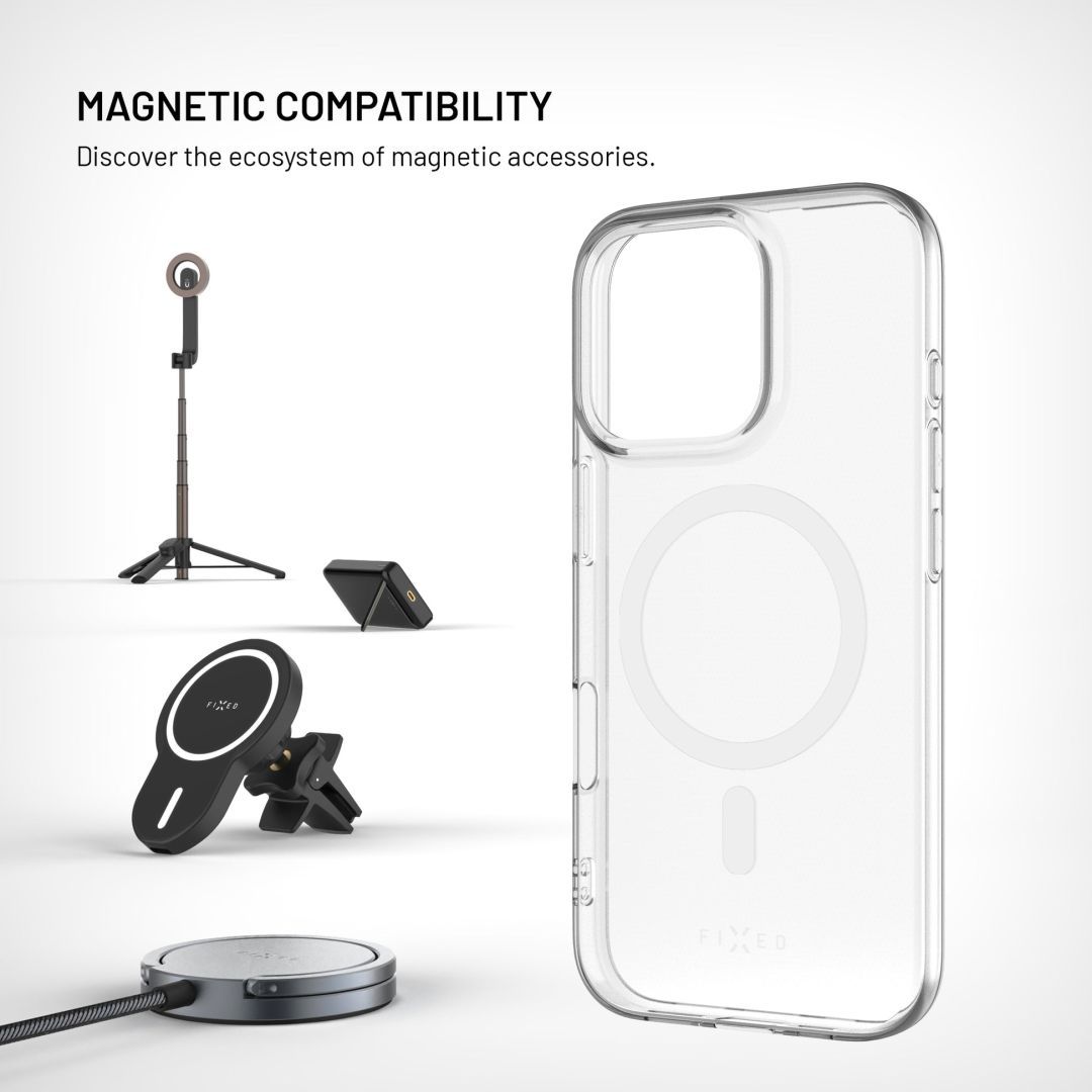 FIXED MagStory AntiUV TPU géltok MagSafe támogatással Apple iPhone 17 készülékhez, átlátszó