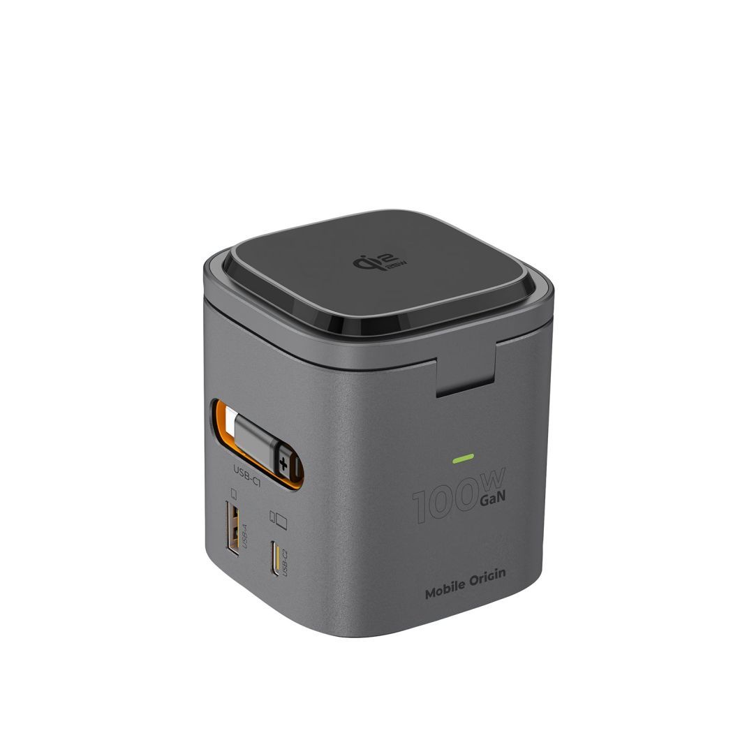 Mobile Origin 100W Qi2 25W Foldable Charger PW37 MagSafe Compatible Space Gray Mobile Origin 100W Qi2 25W Foldable Charger PW37 MagSafe Compatible Space Gray