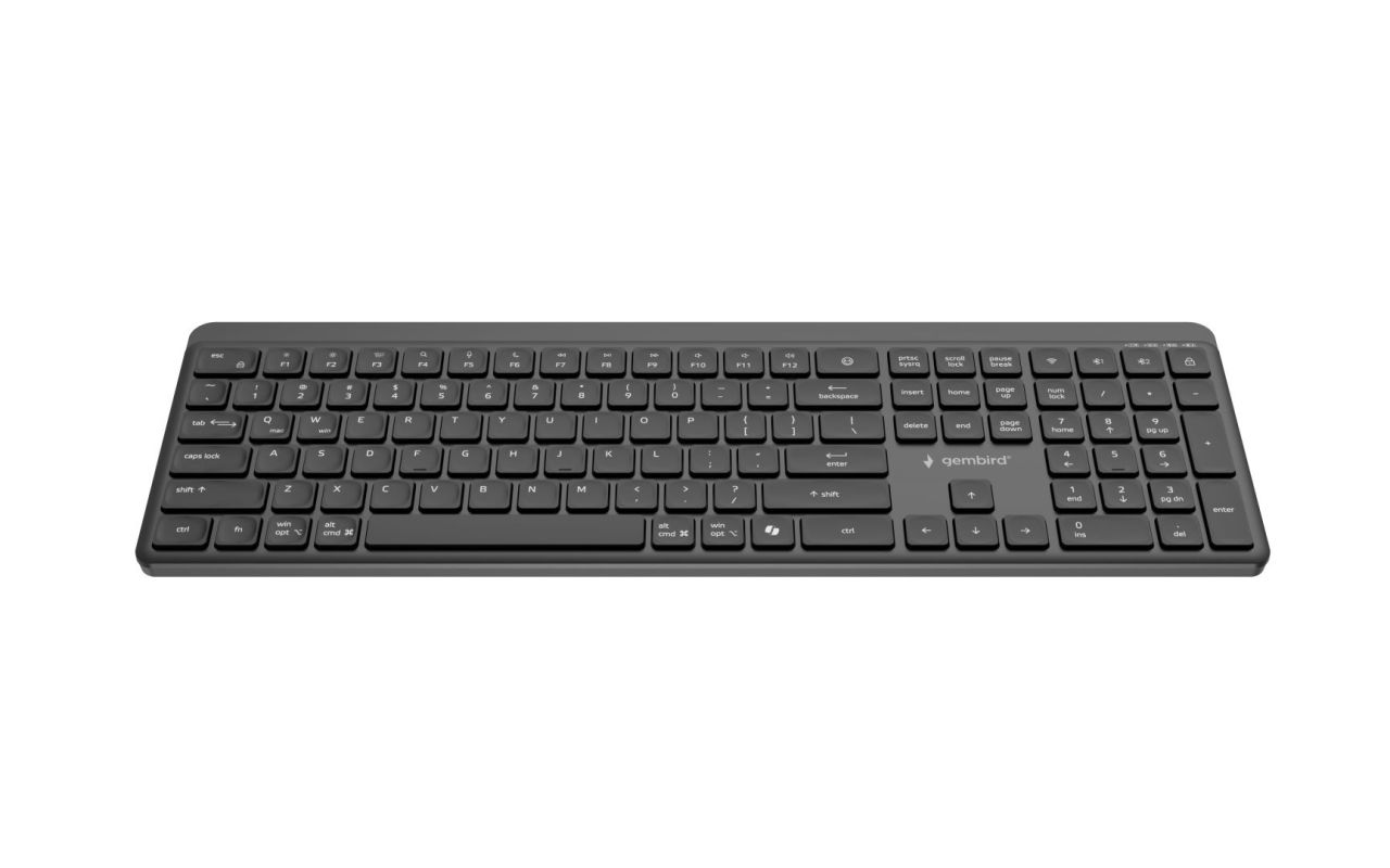 Gembird KB-WPS-03 Dual-Mode Pro Business Slim Wireless Bluetooth Keyboard Black US