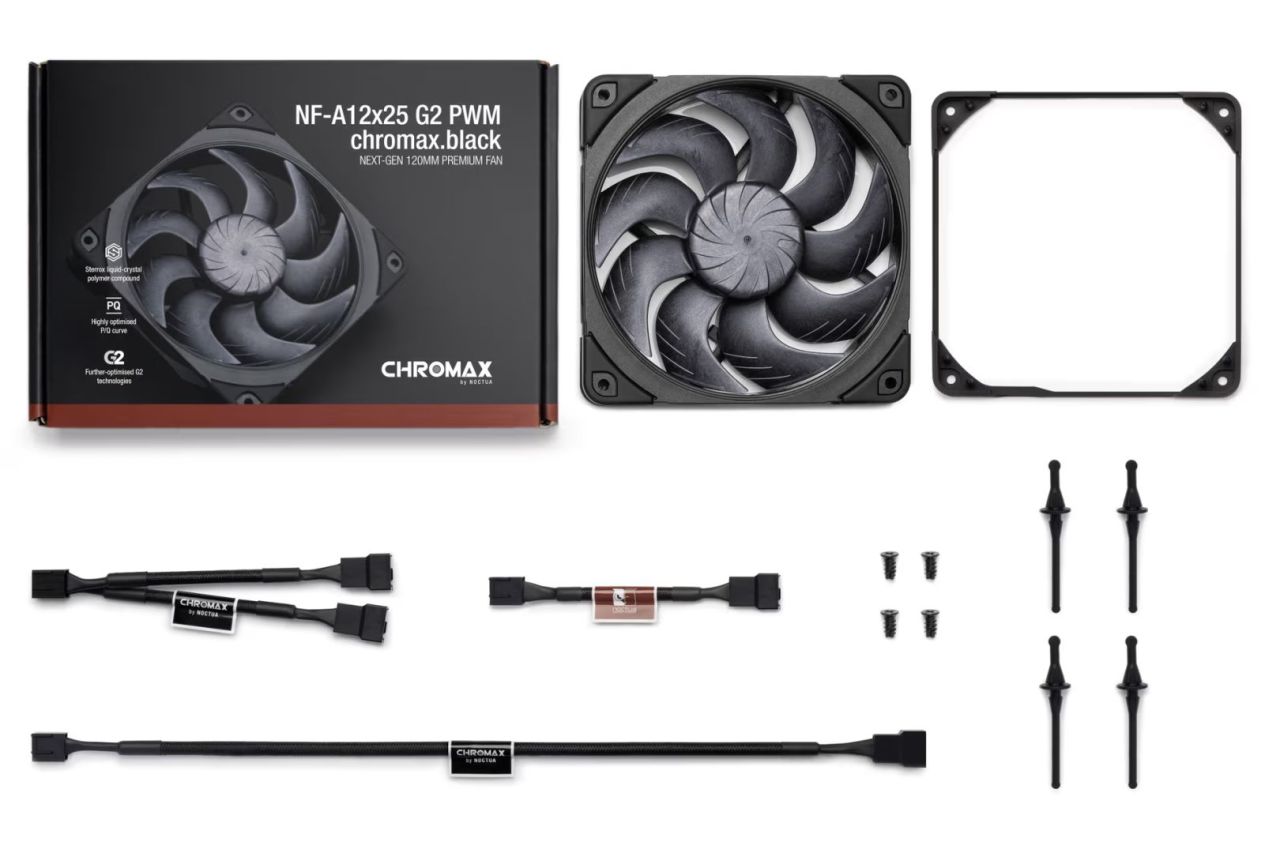 Noctua NF-A12x25 G2 PWM chromax.black Black