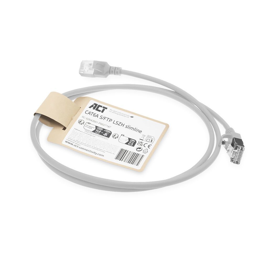 ACT CAT6A S-FTP Patch Cable 1,5m Grey ACT CAT6A S-FTP Patch Cable 1,5m Grey