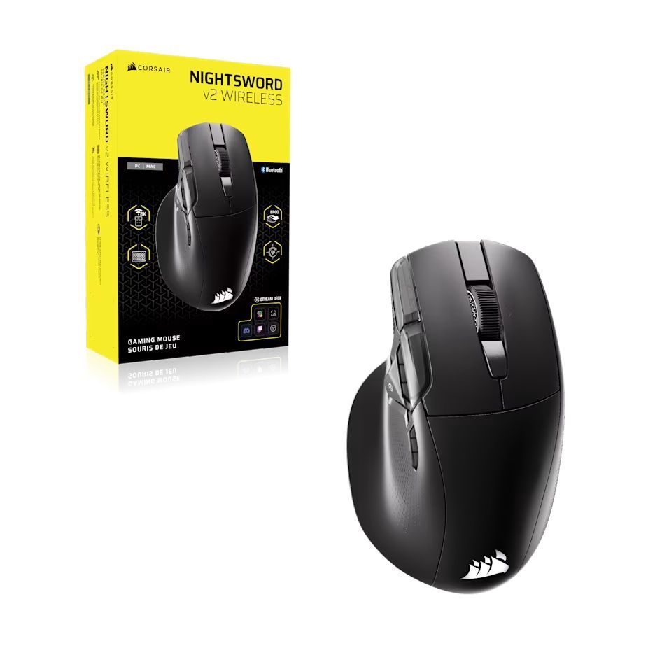 Corsair Nightsword v2 Gaming Wireless Bluetooth Mouse Black Corsair Nightsword v2 Gaming Wireless Bluetooth Mouse Black
