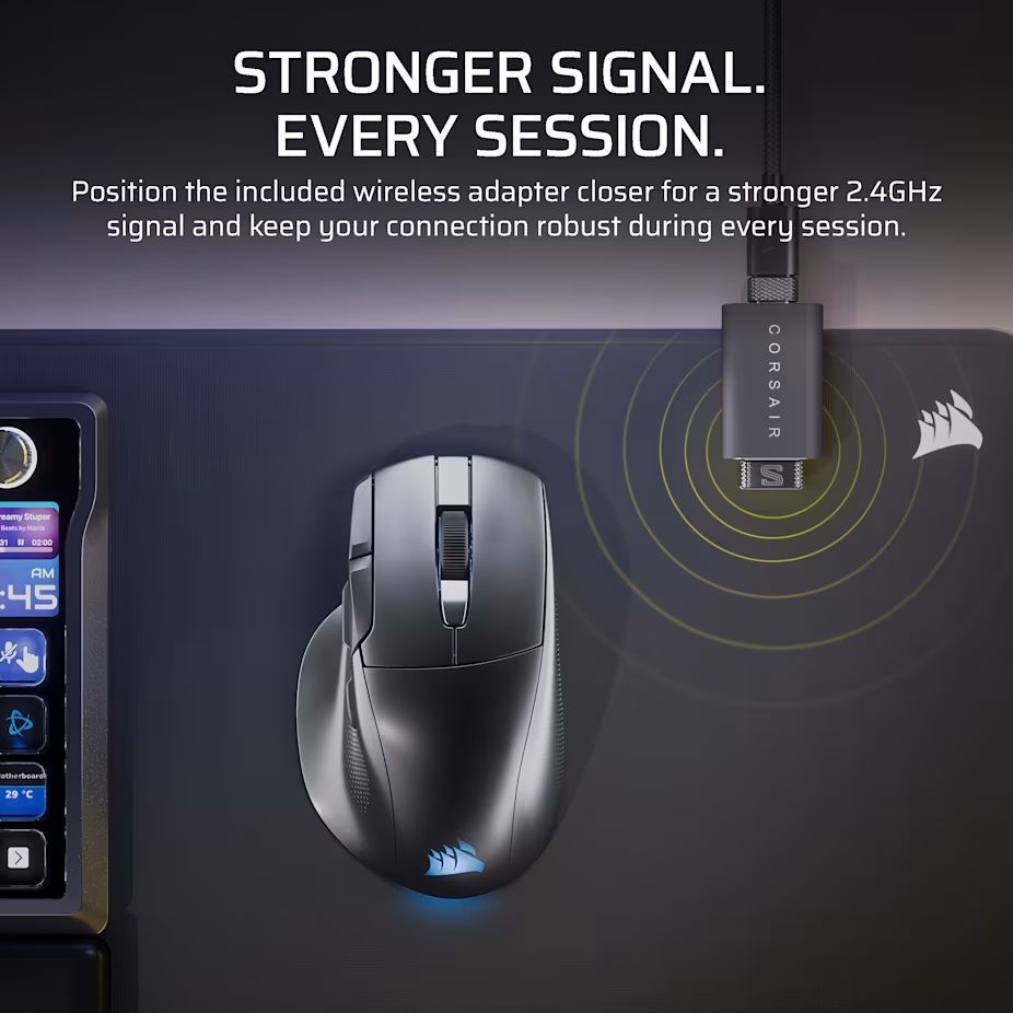 Corsair Nightsword v2 Gaming Wireless Bluetooth Mouse Black Corsair Nightsword v2 Gaming Wireless Bluetooth Mouse Black