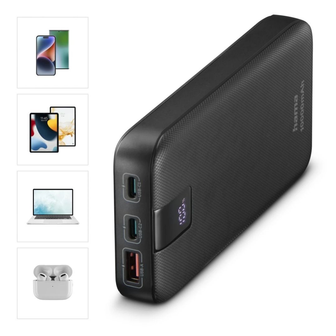 Hama Power Pack PD 10 10000mAh PowerBank Black Hama Power Pack PD 10 10000mAh PowerBank Black