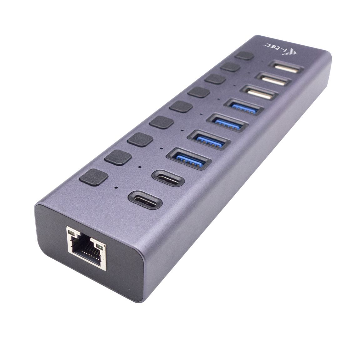 I-TEC USB-A/USB-C Charging HUB 9port with LAN + Power Adapter 60W I-TEC USB-A/USB-C Charging HUB 9port with LAN + Power Adapter 60W