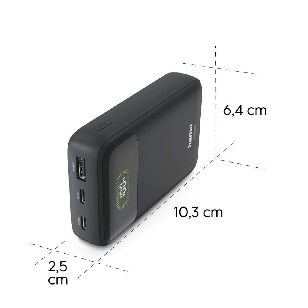 Hama Power Pack "PD10-W20" 10000mAh PowerBank Black Hama Power Pack "PD10-W20" 10000mAh PowerBank Black