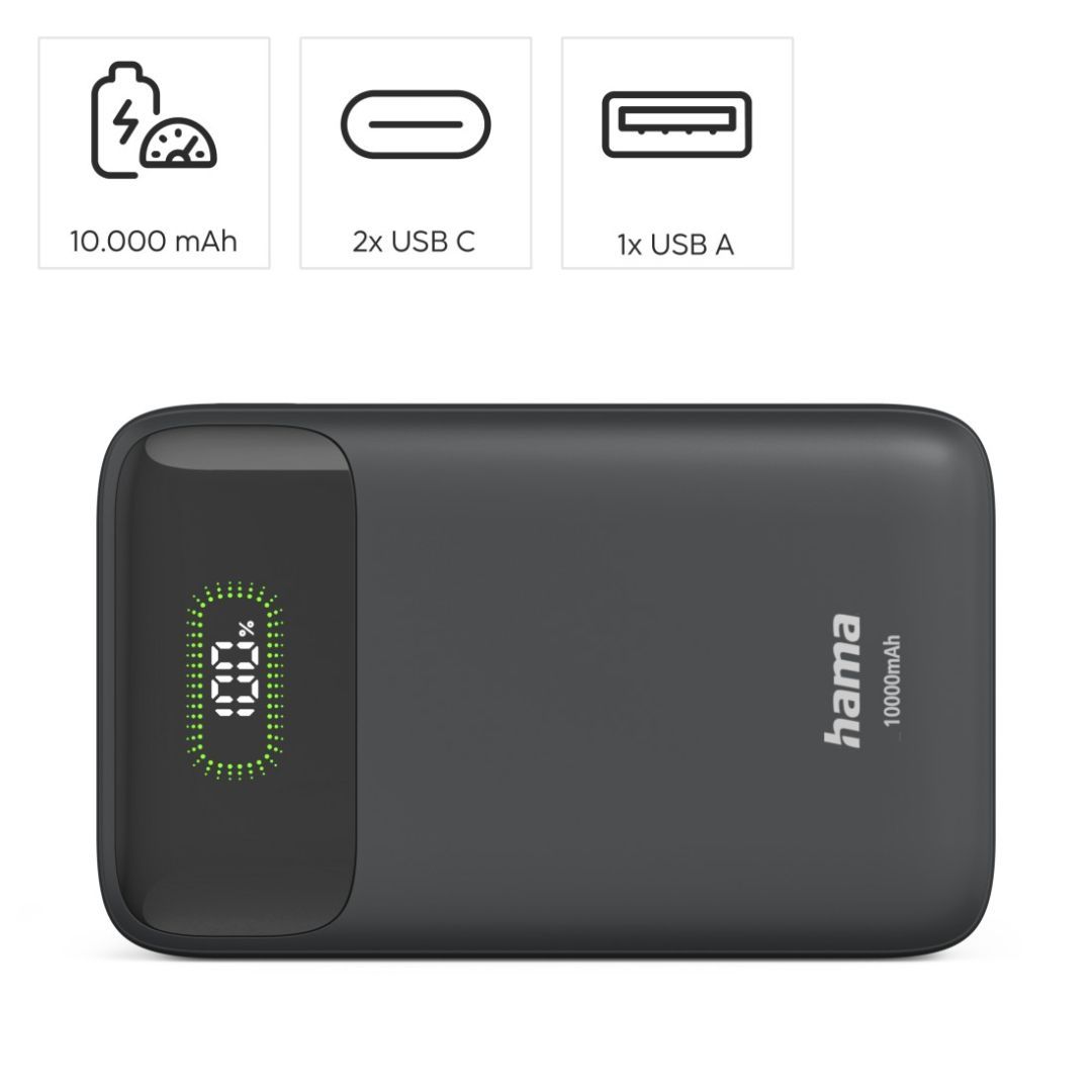 Hama Power Pack "PD10-W20" 10000mAh PowerBank Black Hama Power Pack "PD10-W20" 10000mAh PowerBank Black