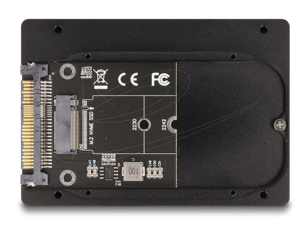 DeLock 2.5″ Converter U.2 SFF-8639 to M.2 NVMe Key M 7mm Black DeLock 2.5″ Converter U.2 SFF-8639 to M.2 NVMe Key M 7mm Black