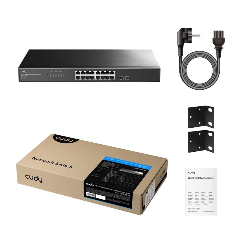 Cudy GS1016ES2 16-Port Gigabit Light-Managed Switch with 2 SFP Cudy GS1016ES2 16-Port Gigabit Light-Managed Switch with 2 SFP