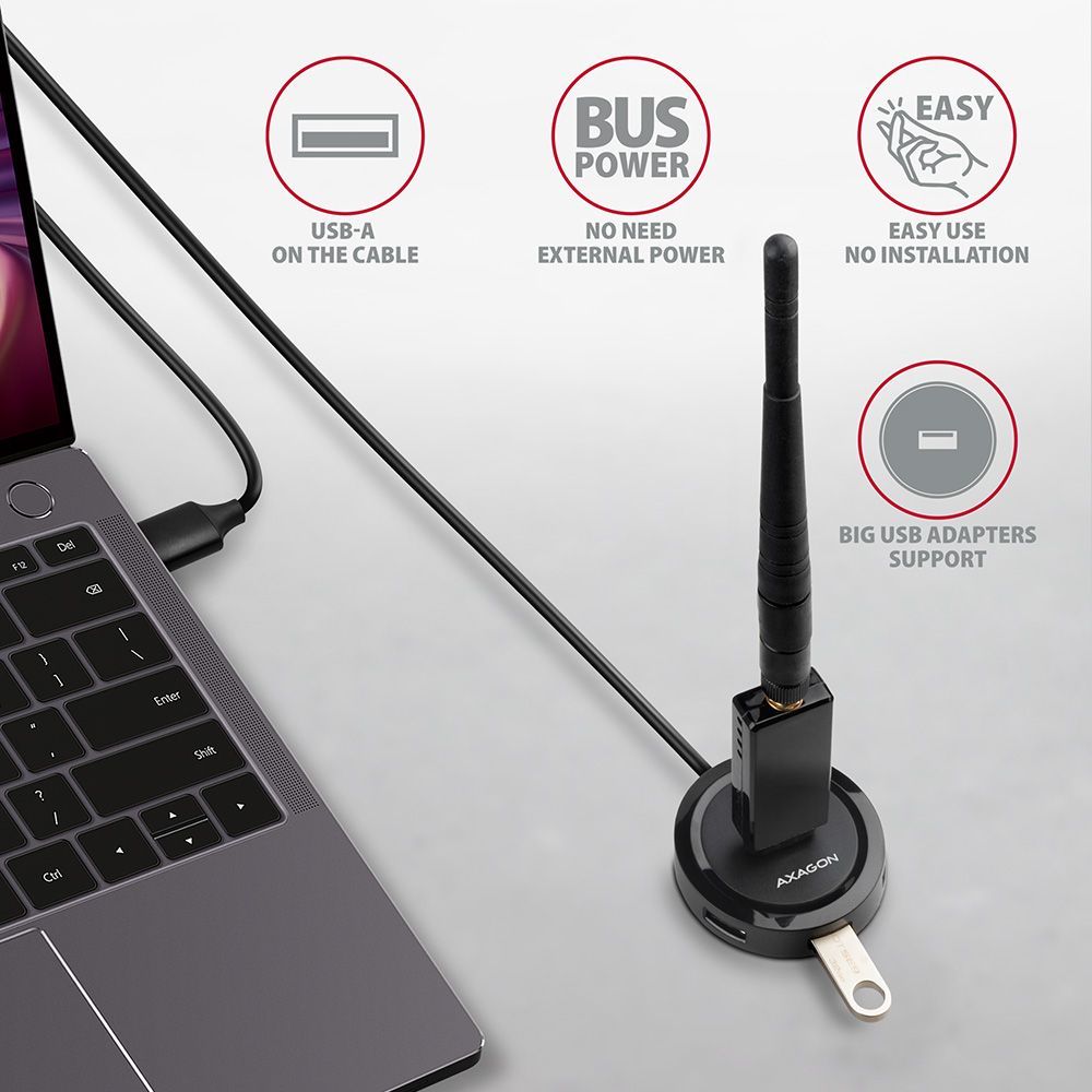 AXAGON HUE-P1AL SuperSpeed USB-A Round HUB Black AXAGON HUE-P1AL SuperSpeed USB-A Round HUB Black