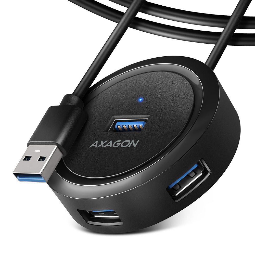 AXAGON HUE-P1AL SuperSpeed USB-A Round HUB Black AXAGON HUE-P1AL SuperSpeed USB-A Round HUB Black