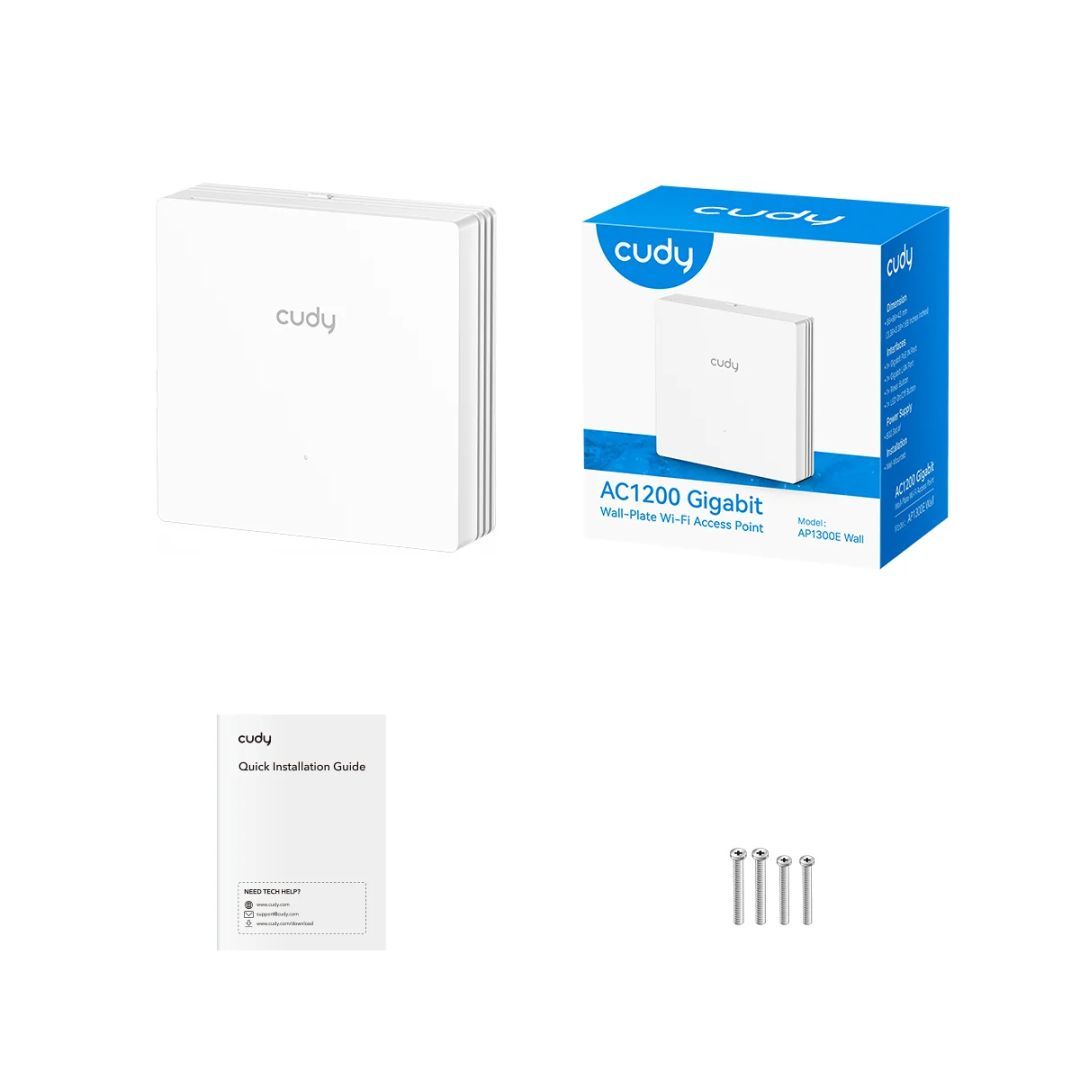 Cudy AP1300E Wall AC1200 86mm Wall-Plate Wi-Fi Access Point Cudy AP1300E Wall AC1200 86mm Wall-Plate Wi-Fi Access Point