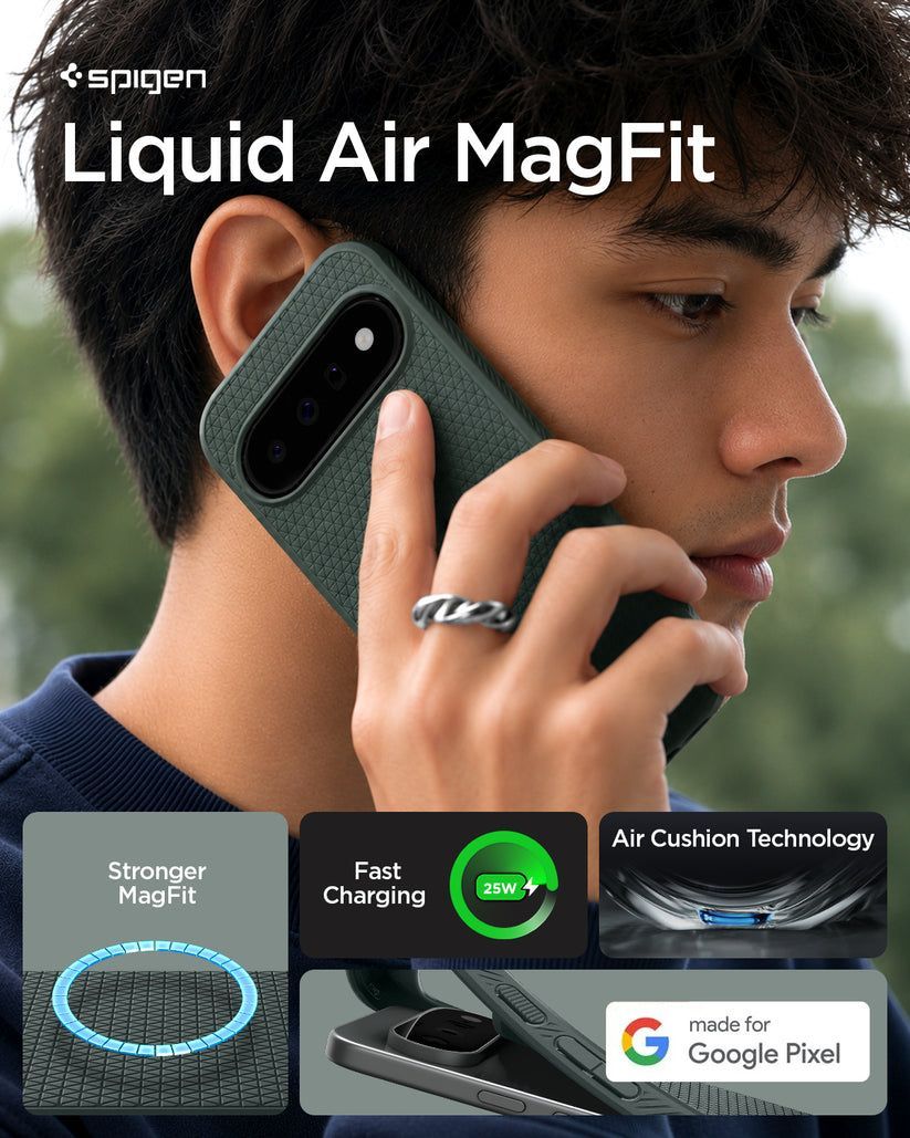 Spigen Liquid Air MagSafe case for Google Pixel 11 Abyss Green