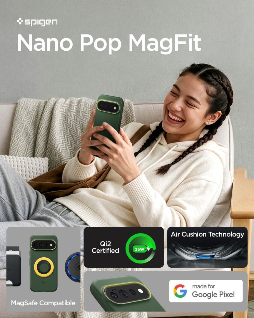 Spigen Nano Pop MagSafe case for Google Pixel 11 Pro Avo Green Spigen Nano Pop MagSafe case for Google Pixel 11 Pro Avo Green