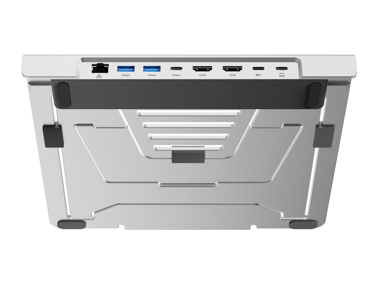 Conceptronic DONN35S Laptop Stand with 7-in-1 USB-C MST Docking Station Silver Conceptronic DONN35S Laptop Stand with 7-in-1 USB-C MST Docking Station Silver