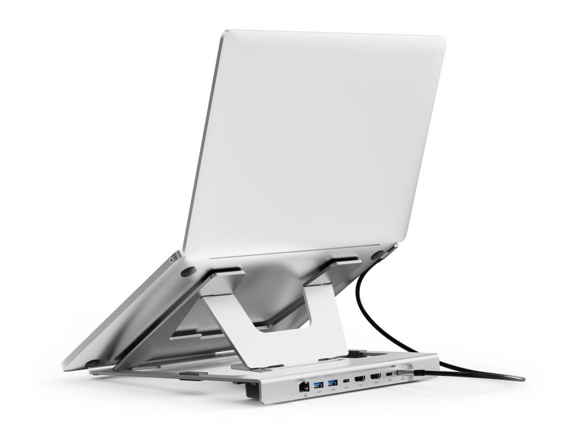 Conceptronic DONN35S Laptop Stand with 7-in-1 USB-C MST Docking Station Silver Conceptronic DONN35S Laptop Stand with 7-in-1 USB-C MST Docking Station Silver