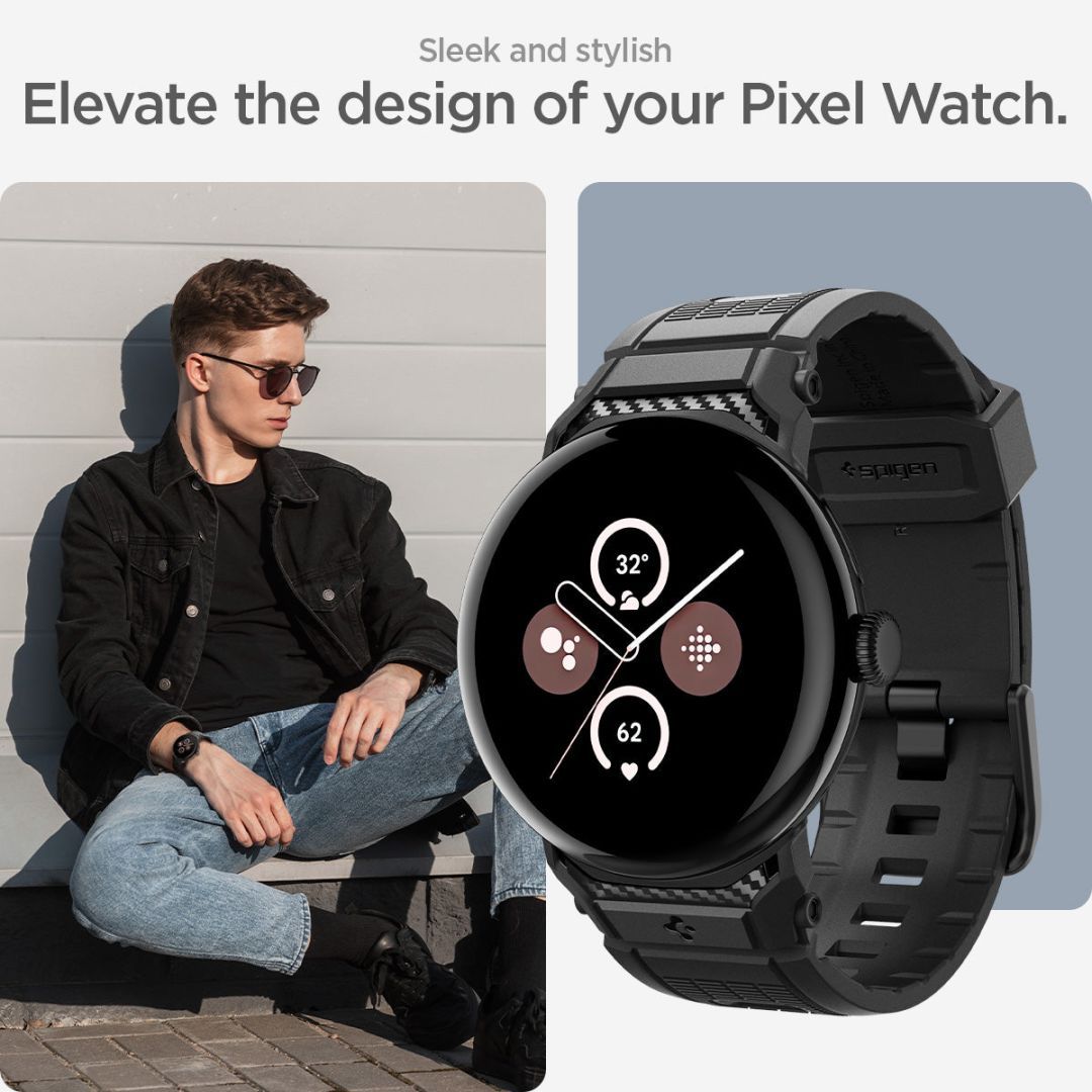 Spigen Rugged Band for Google Pixel Watch 5/4/3 41mm/2/1 Matte Black Spigen Rugged Band for Google Pixel Watch 5/4/3 41mm/2/1 Matte Black