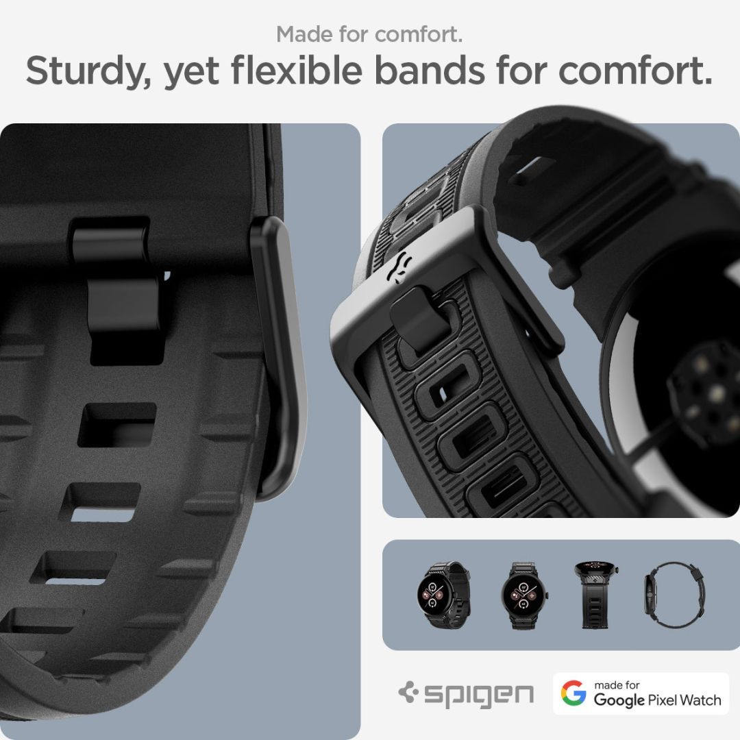 Spigen Rugged Band for Google Pixel Watch 5/4/3 45mm Matte Black Spigen Rugged Band for Google Pixel Watch 5/4/3 45mm Matte Black