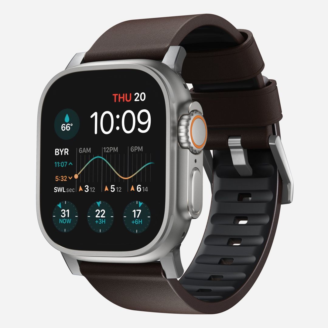 Nomad Active Strap Pro for Apple Watch 49mm/46mm/45mm/44mm/42mm Brown/Silver Nomad Active Strap Pro for Apple Watch 49mm/46mm/45mm/44mm/42mm Brown/Silver