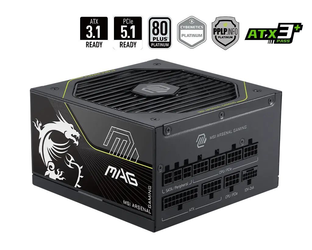 Msi 1000W 80+ Platinum MAG A1000PLS Msi 1000W 80+ Platinum MAG A1000PLS