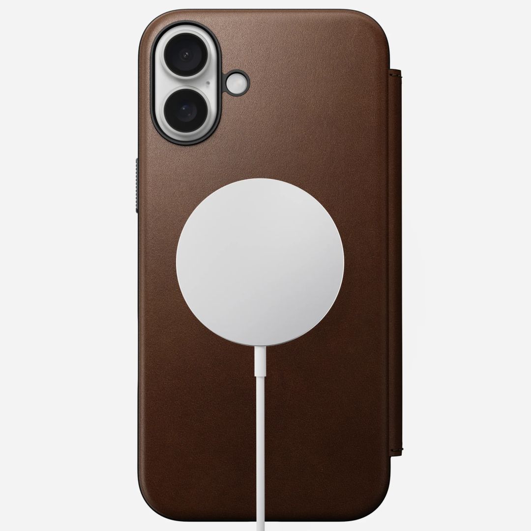 Nomad Modern Leather Folio for iPhone 16 Plus Brown Nomad Modern Leather Folio for iPhone 16 Plus Brown