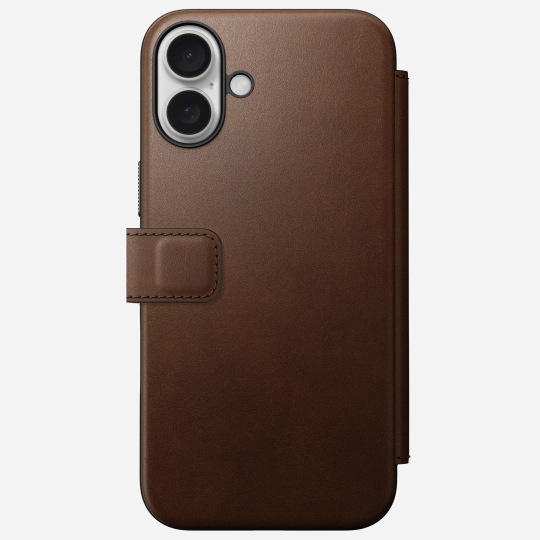 Nomad Modern Leather Folio for iPhone 16 Plus Brown Nomad Modern Leather Folio for iPhone 16 Plus Brown