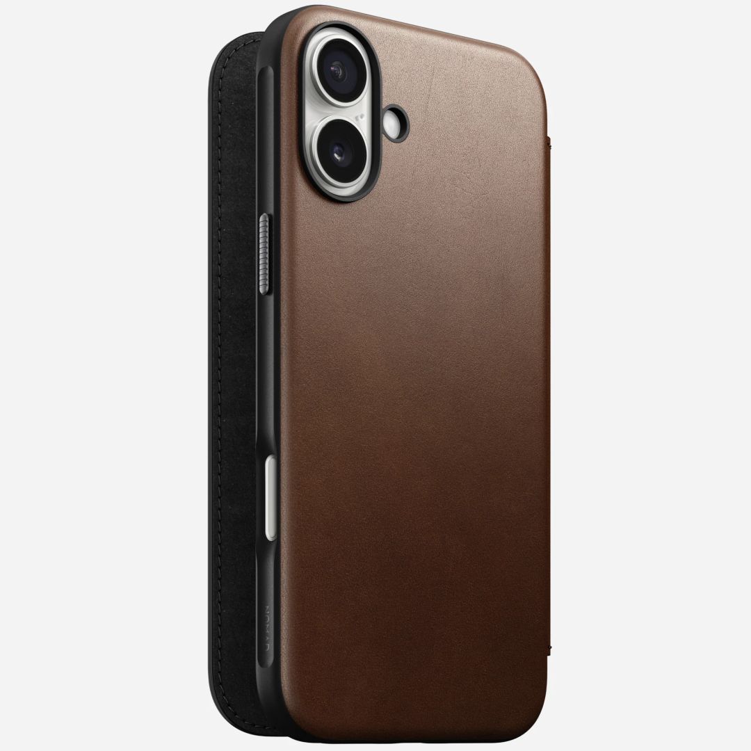 Nomad Modern Leather Folio for iPhone 16 Plus Brown Nomad Modern Leather Folio for iPhone 16 Plus Brown