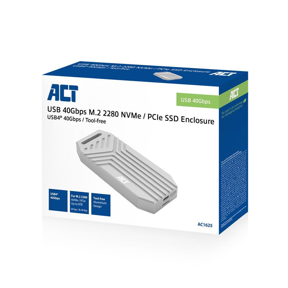ACT AC1625 USB 40 Gbps M.2 2280 NVMe / PCIe SSD tok Grey