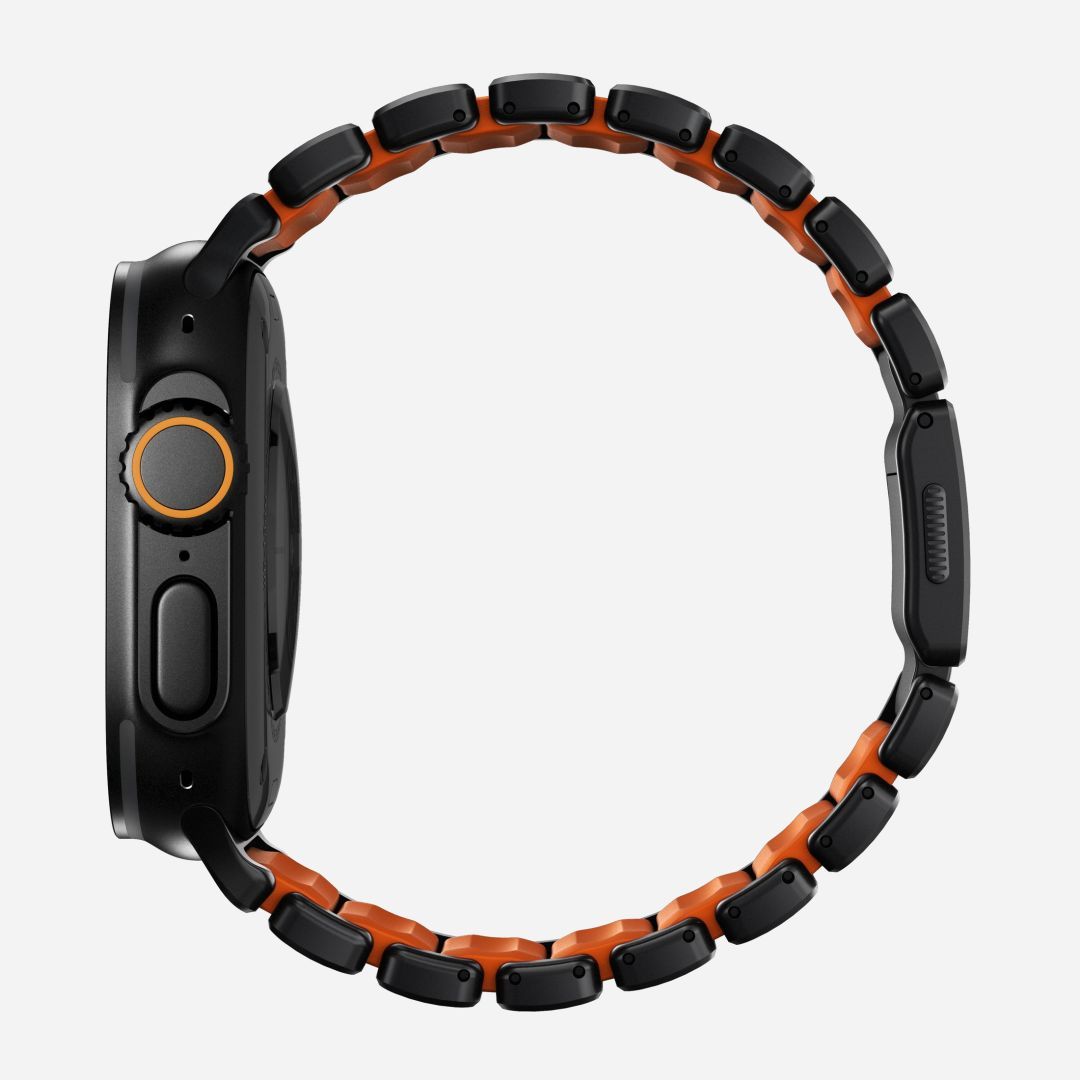 Nomad Stratos Band FKM for AW 45/46/49mm Black Titanium Ultra Orange