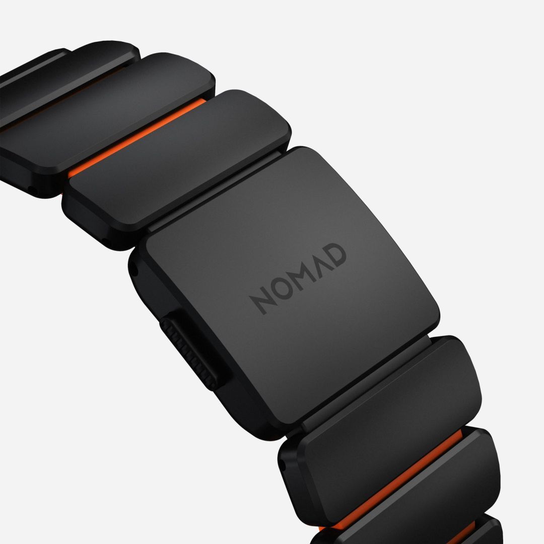 Nomad Stratos Band FKM for AW 45/46/49mm Black Titanium Ultra Orange