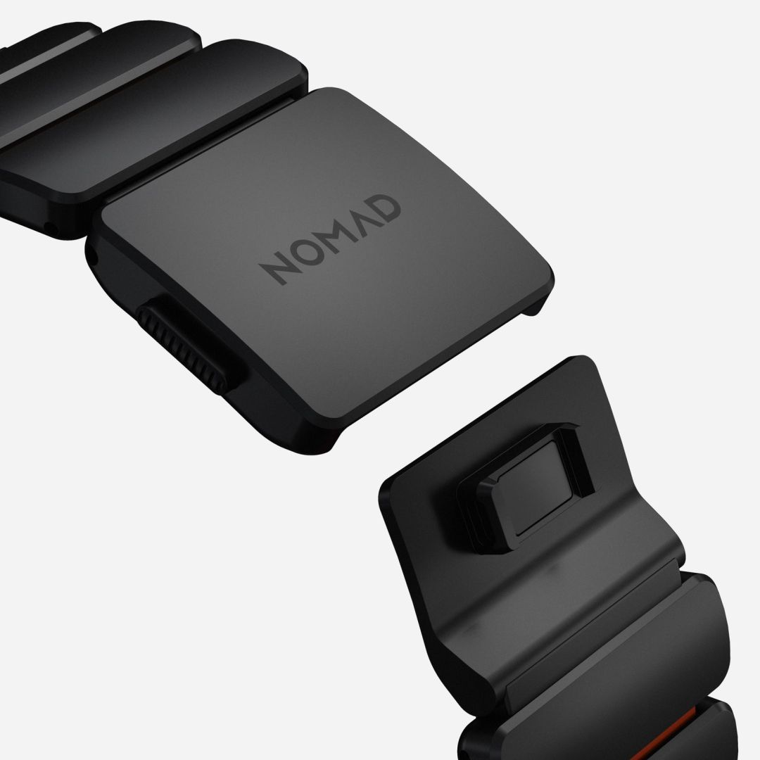 Nomad Stratos Band FKM for AW 45/46/49mm Black Titanium Ultra Orange