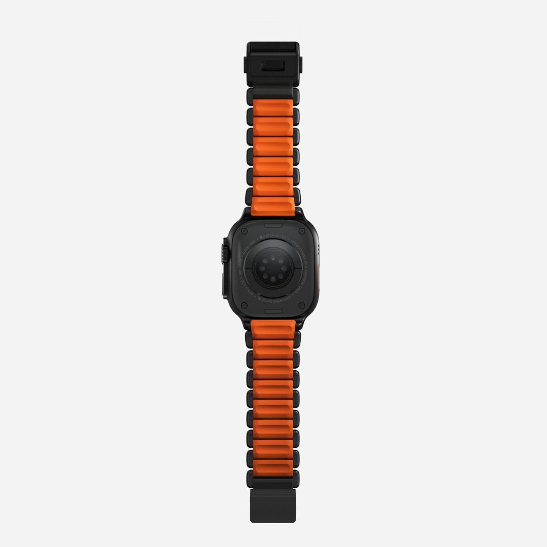 Nomad Stratos Band FKM for AW 45/46/49mm Black Titanium Ultra Orange