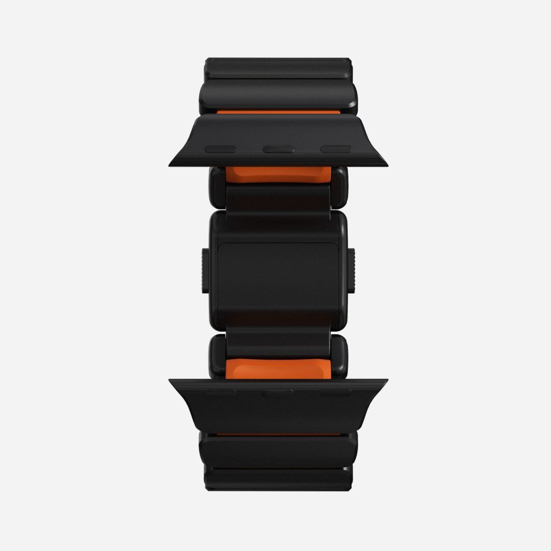 Nomad Stratos Band FKM for AW 45/46/49mm Black Titanium Ultra Orange