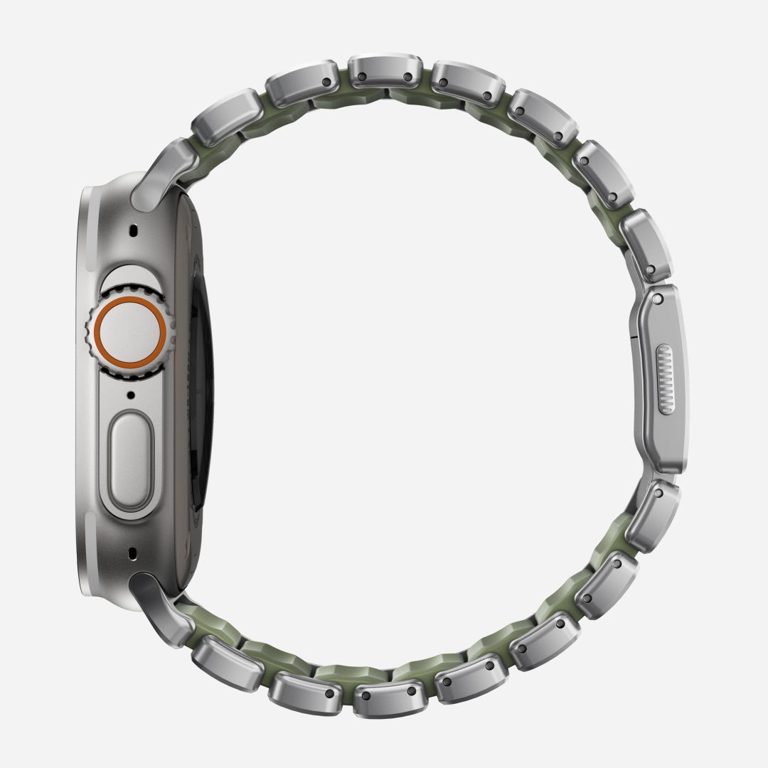 Nomad Stratos Band FKM for AW 45/46/49mm Natural Titanium Forest Green
