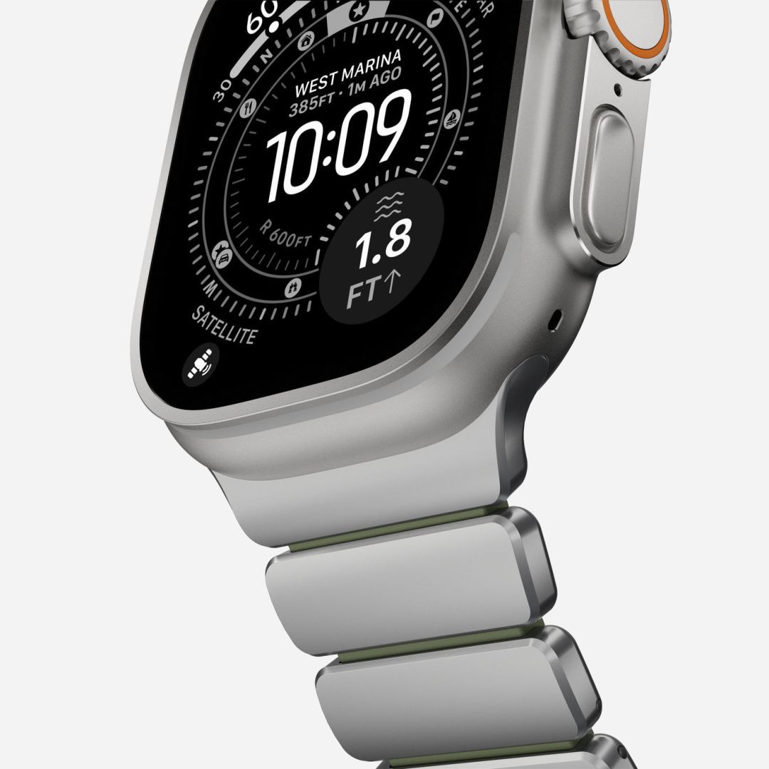 Nomad Stratos Band FKM for AW 45/46/49mm Natural Titanium Forest Green