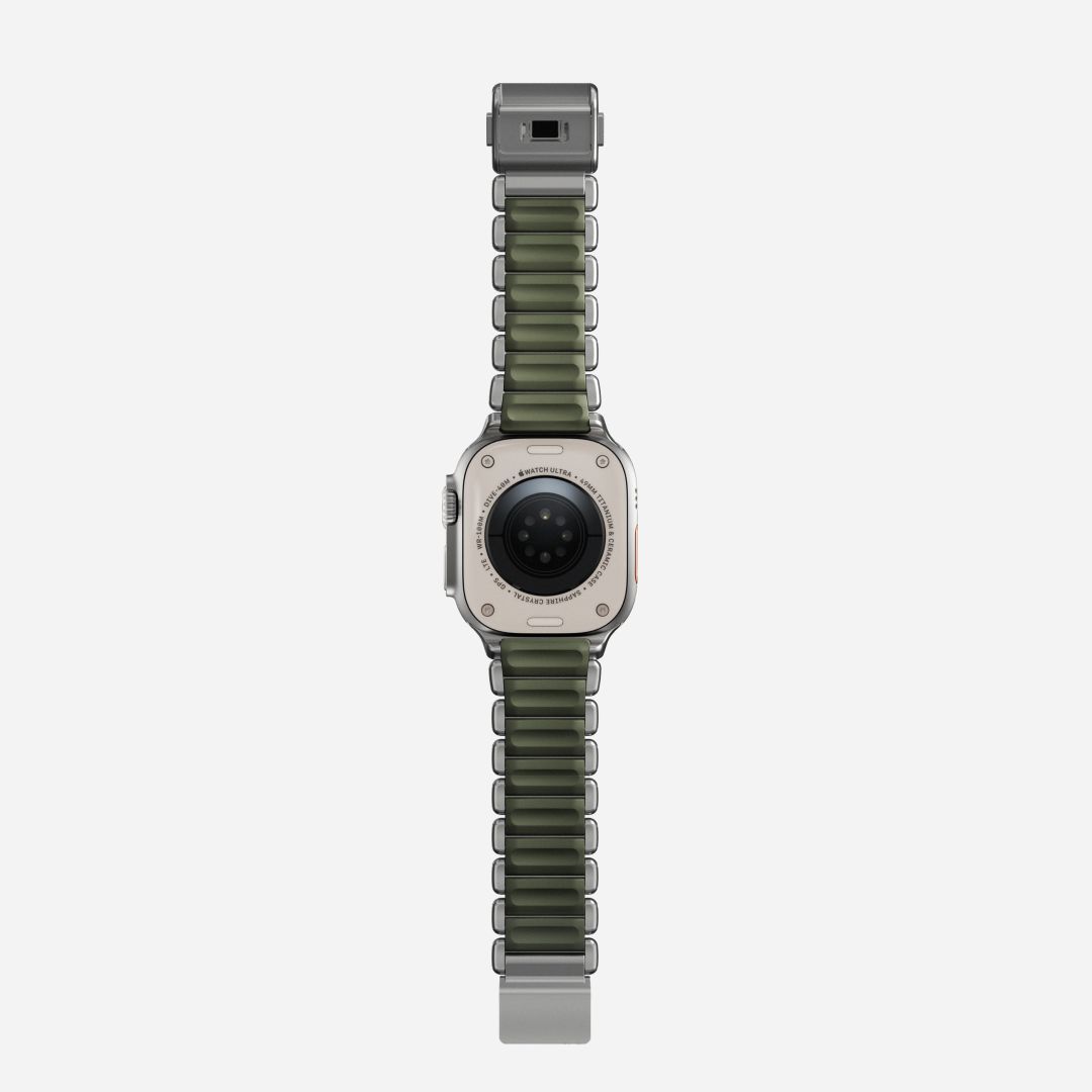 Nomad Stratos Band FKM for AW 45/46/49mm Natural Titanium Forest Green