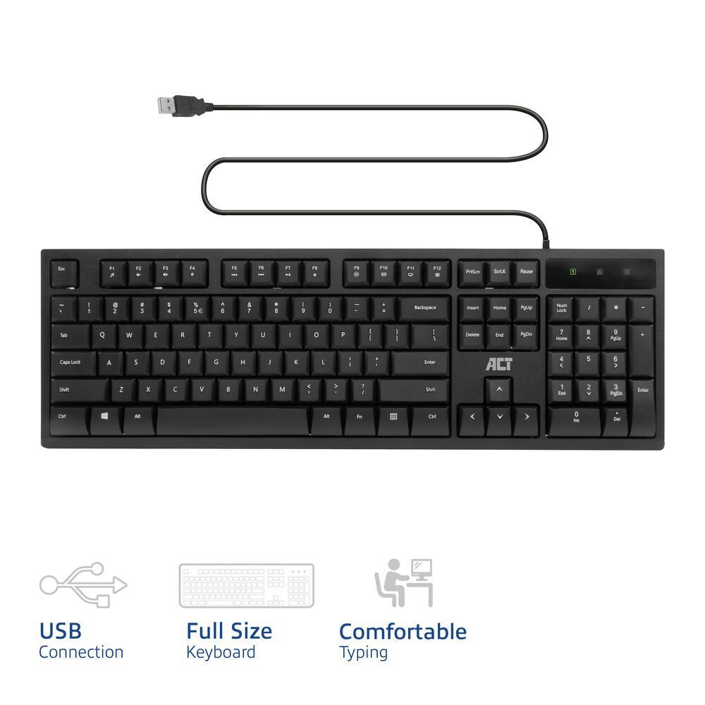 ACT AC5410 USB Keyboard Black US ACT AC5410 USB Keyboard Black US