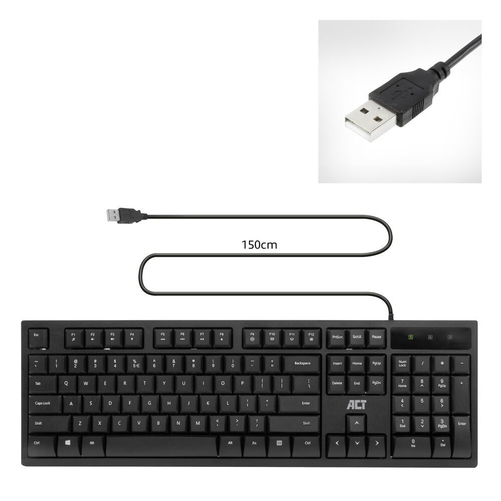 ACT AC5410 USB Keyboard Black US ACT AC5410 USB Keyboard Black US