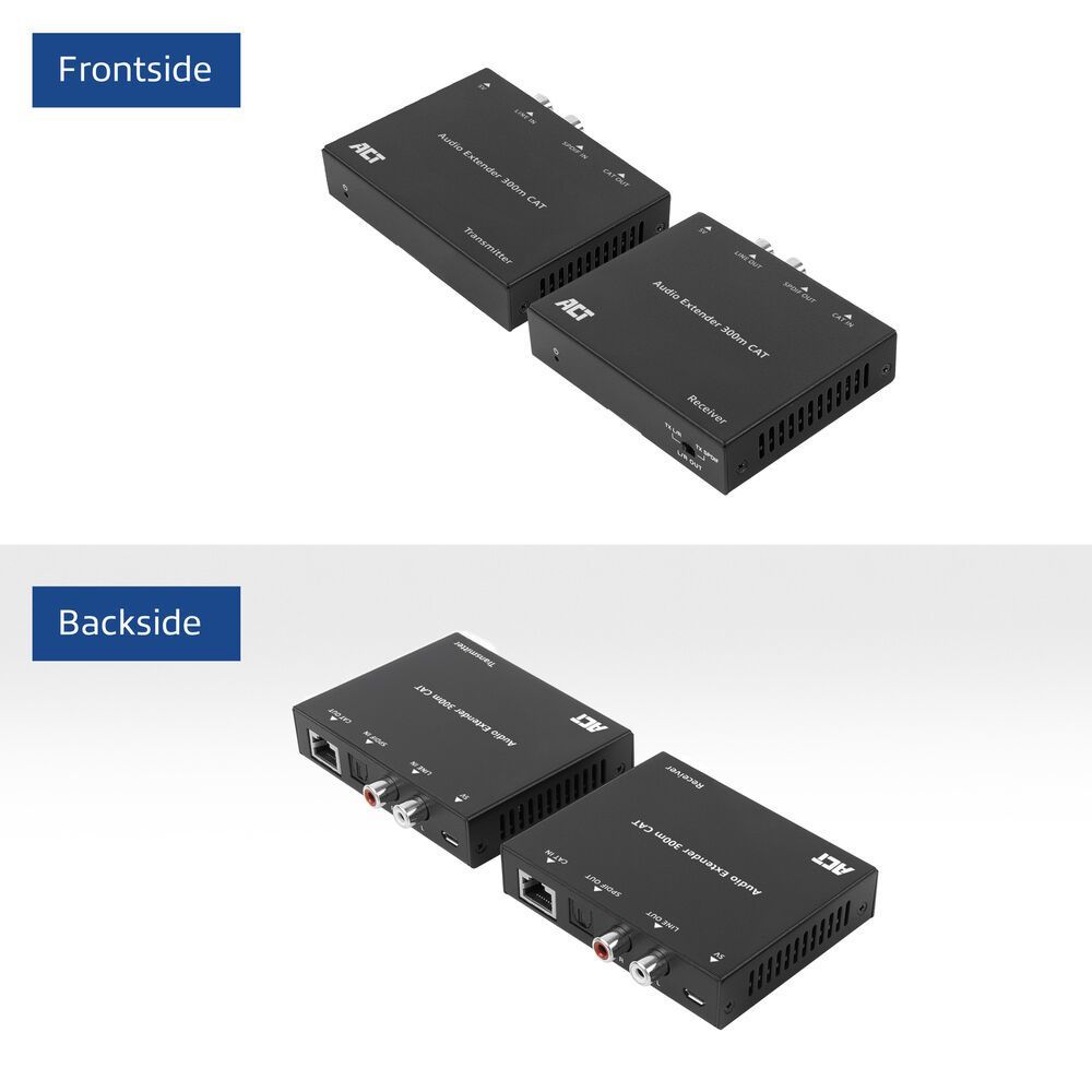ACT AC7710 Digital or analog audio extender set over CAT5e/6