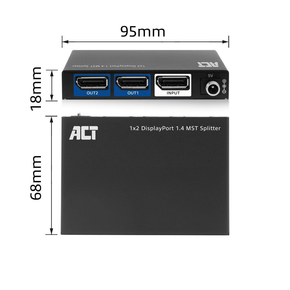 ACT AC7720 1x2 DisplayPort 1.4 MST Splitter