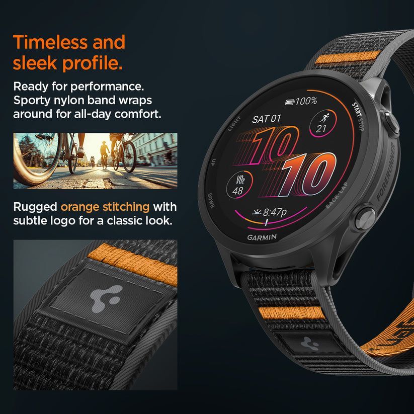 Spigen Athlex Air Active Band for Garmin Quick Release 22mm Black/Orange Spigen Athlex Air Active Band for Garmin Quick Release 22mm Black/Orange