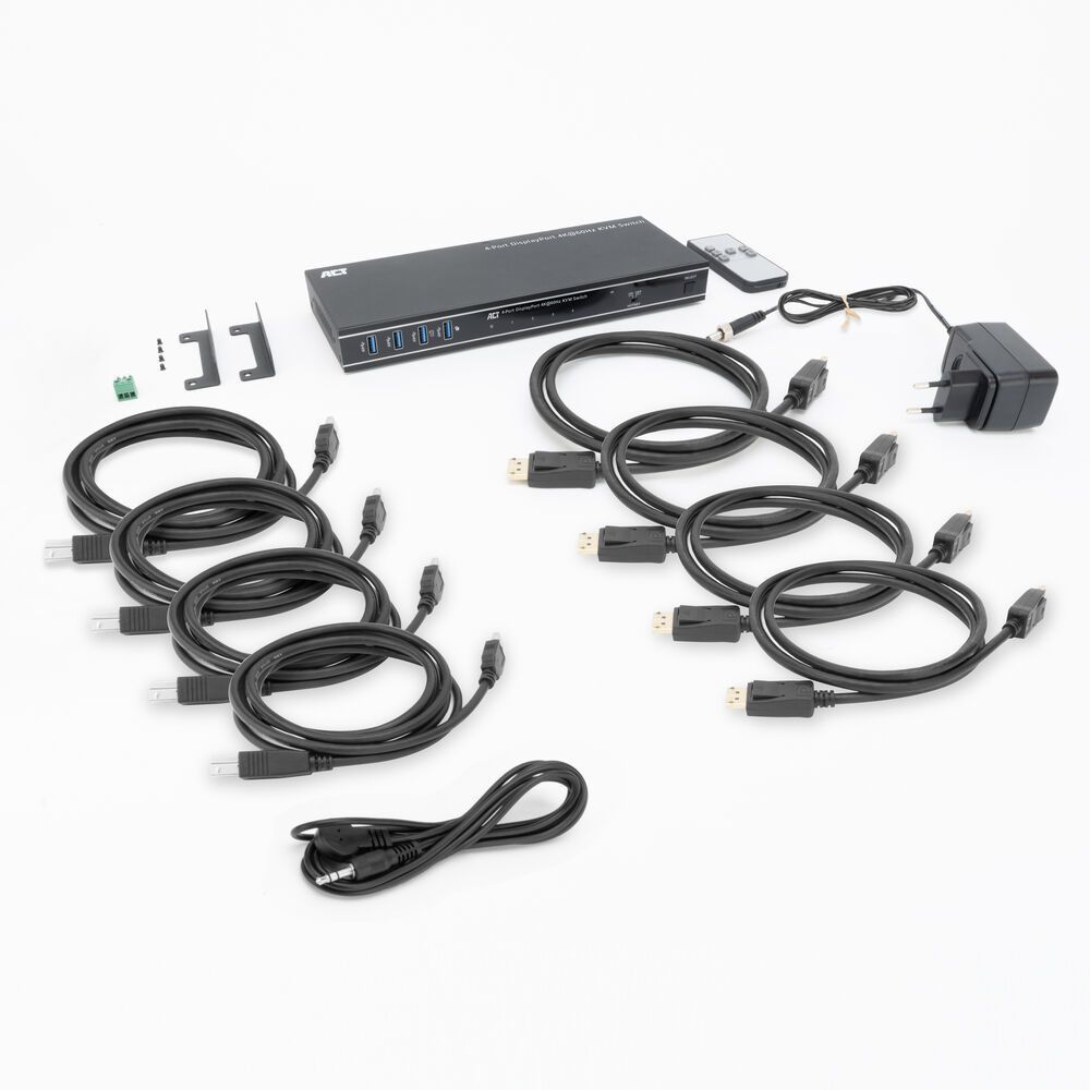 ACT AC7934 4-Port DisplayPort 4K@60Hz KVM switch