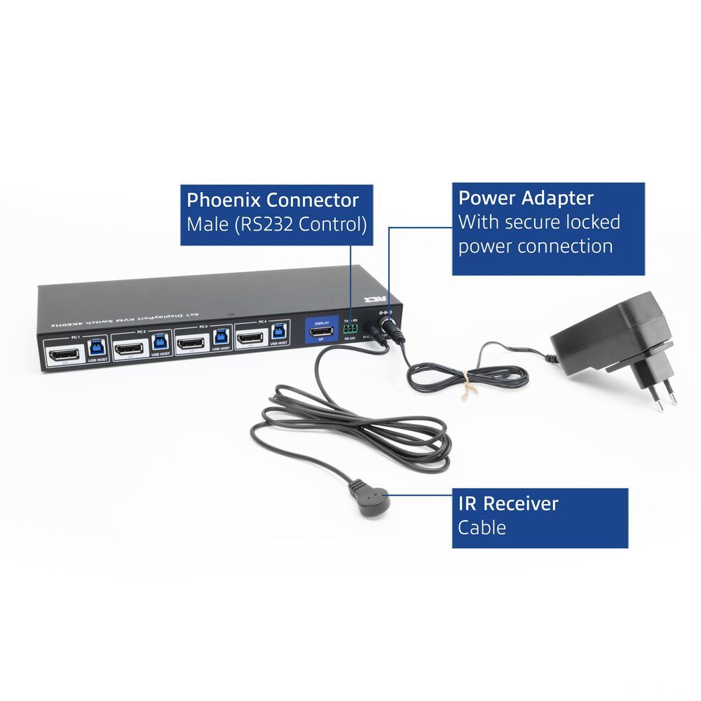 ACT AC7934 4-Port DisplayPort 4K@60Hz KVM switch