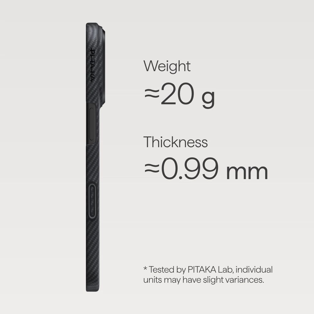 Pitaka Edge Case for iPhone 17 Pro Black/Grey Twill Pitaka Edge Case for iPhone 17 Pro Black/Grey Twill